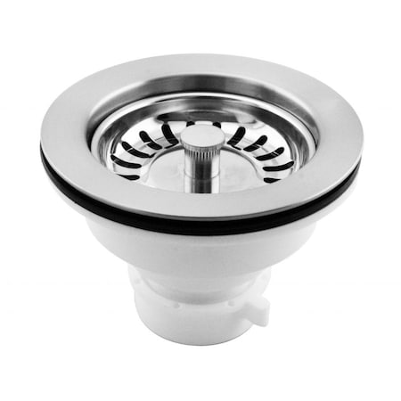 Westbrass Push/Pull Style Large Kitchen Basket Strainer in Satin Nickel D2143P-07